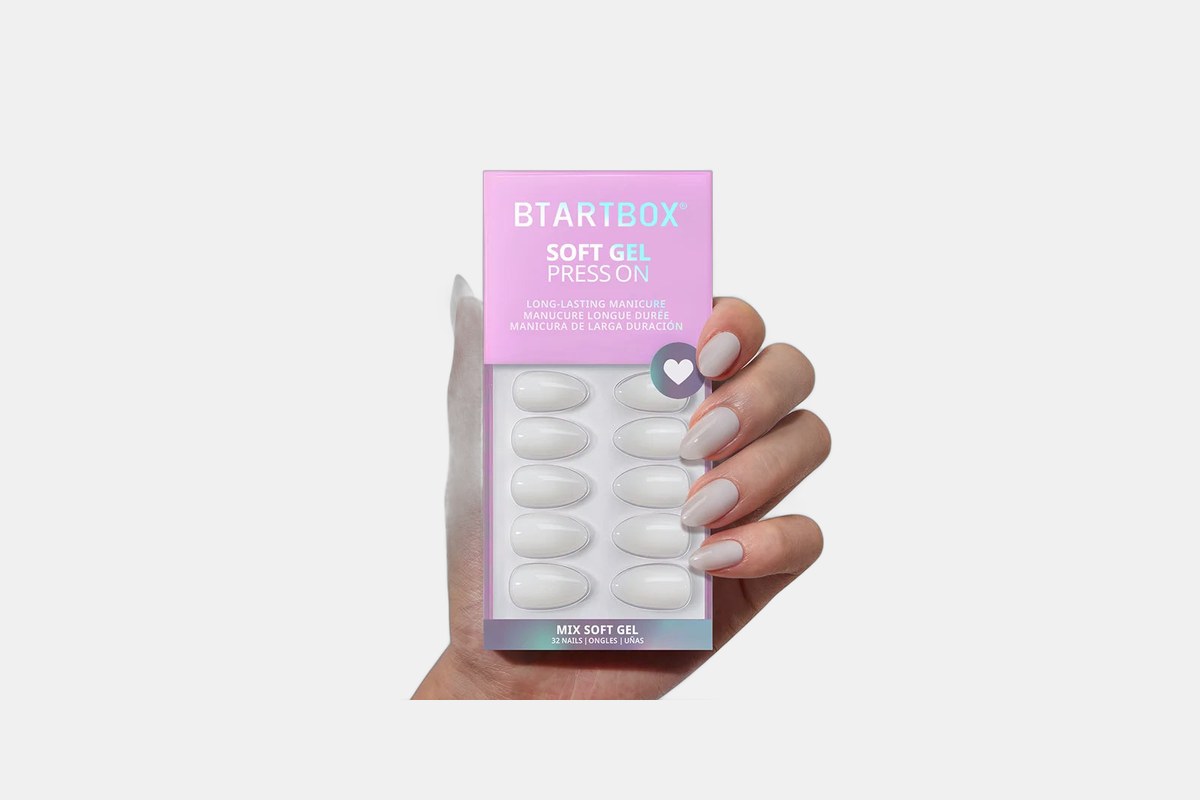 BTArtbox Cream Puff Almond Press-On Nails