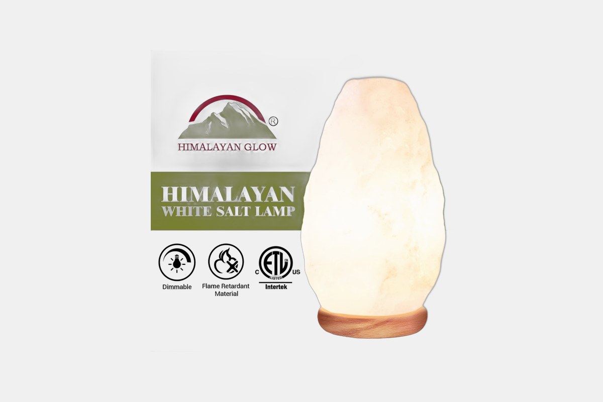 Himalayan Glow White Salt Crystal Lamp with Dimmer