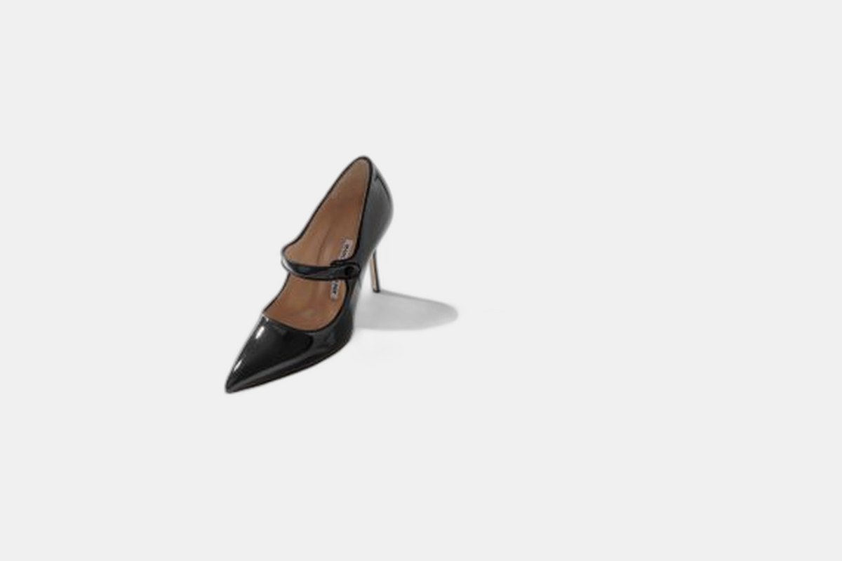 Manolo Blahnik Campari Pointed Toe Mary Jane Pump