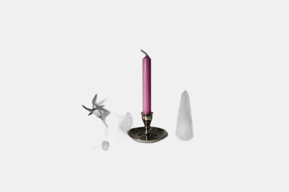 Moonlight Mysteries Gothic Witchcraft Candle Holder Silver