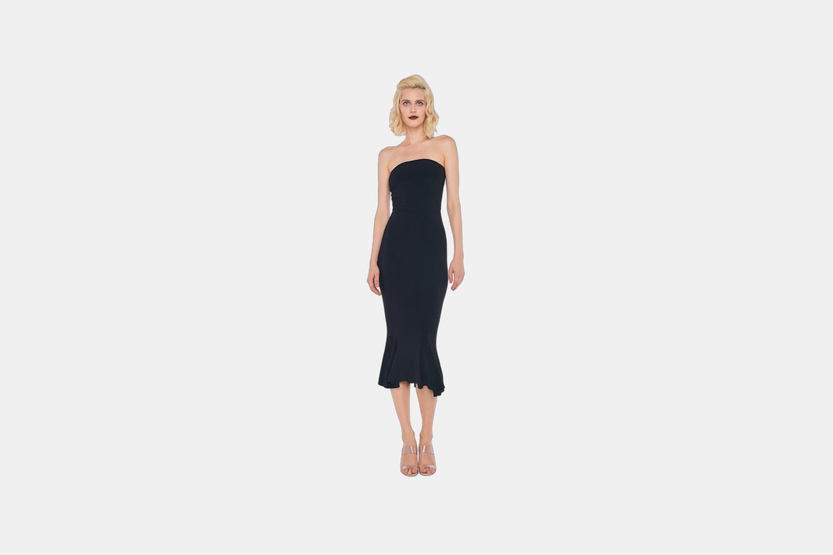 Norma Kamali Strapless Fishtail Dress