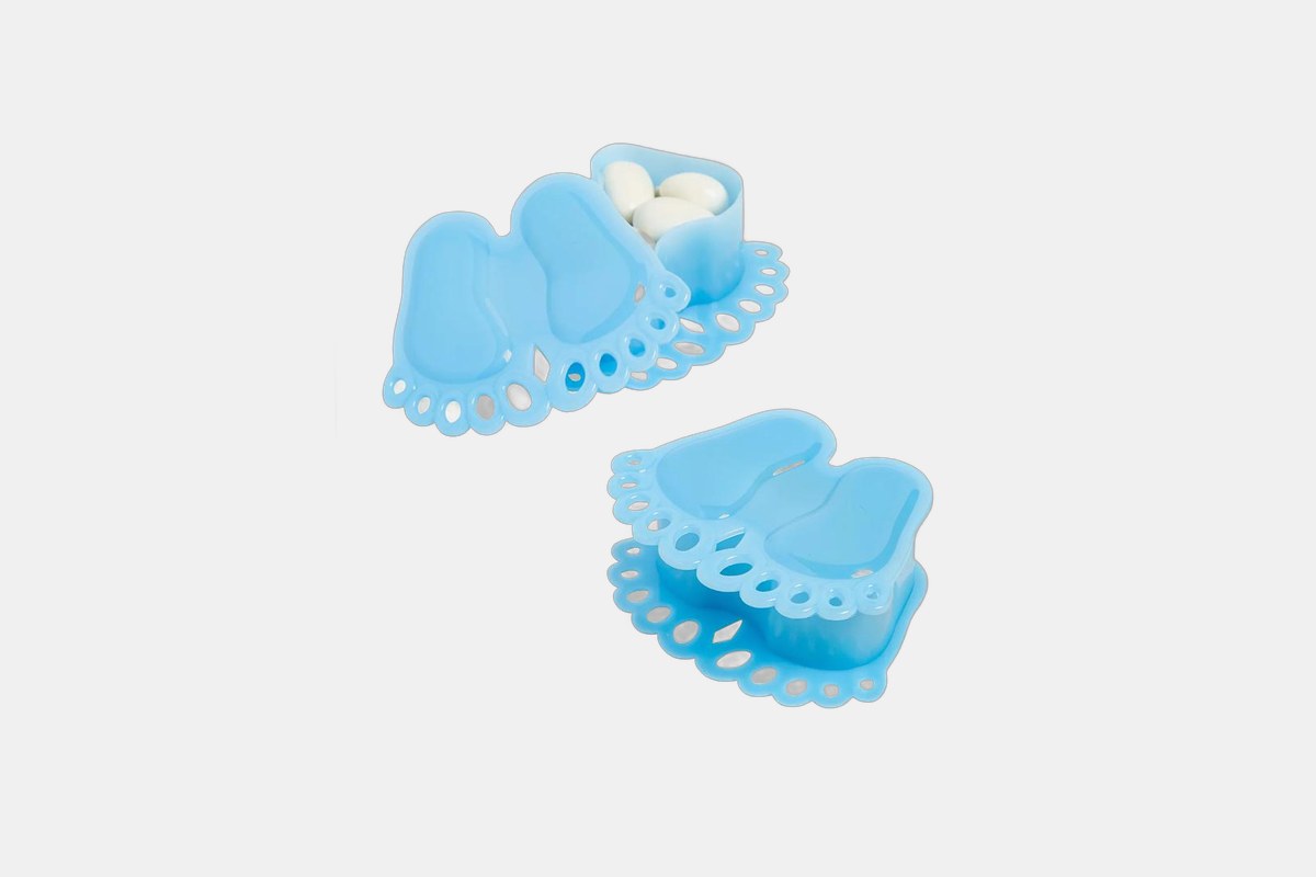 Oriental Trading Blue Baby Foot Favor Boxes