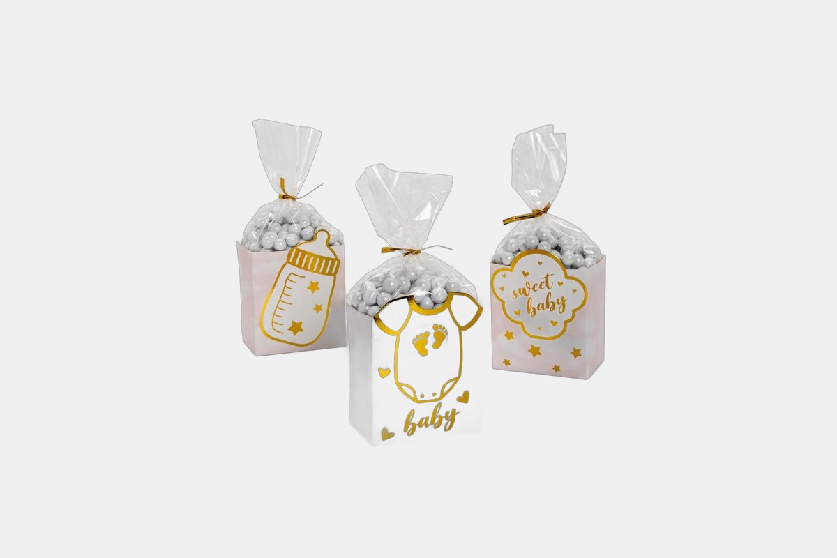 Oriental Trading Pink 36 Pc. Baby Shower Treat Container Kit