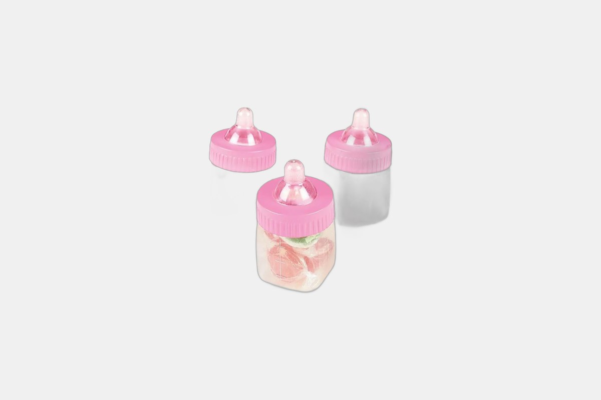 Oriental Trading Pink Baby Bottle Favor Containers