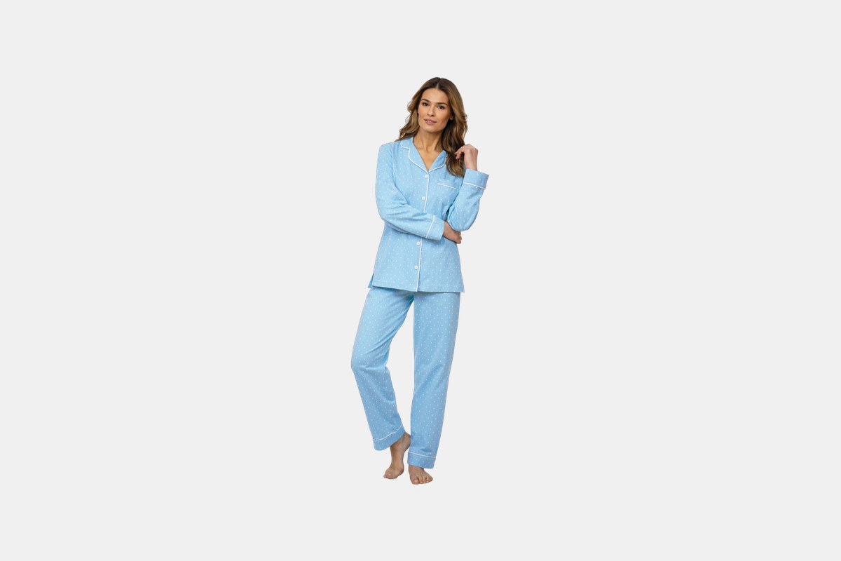 PajamaGram Classic Polka-Dot Boyfriend Pajamas