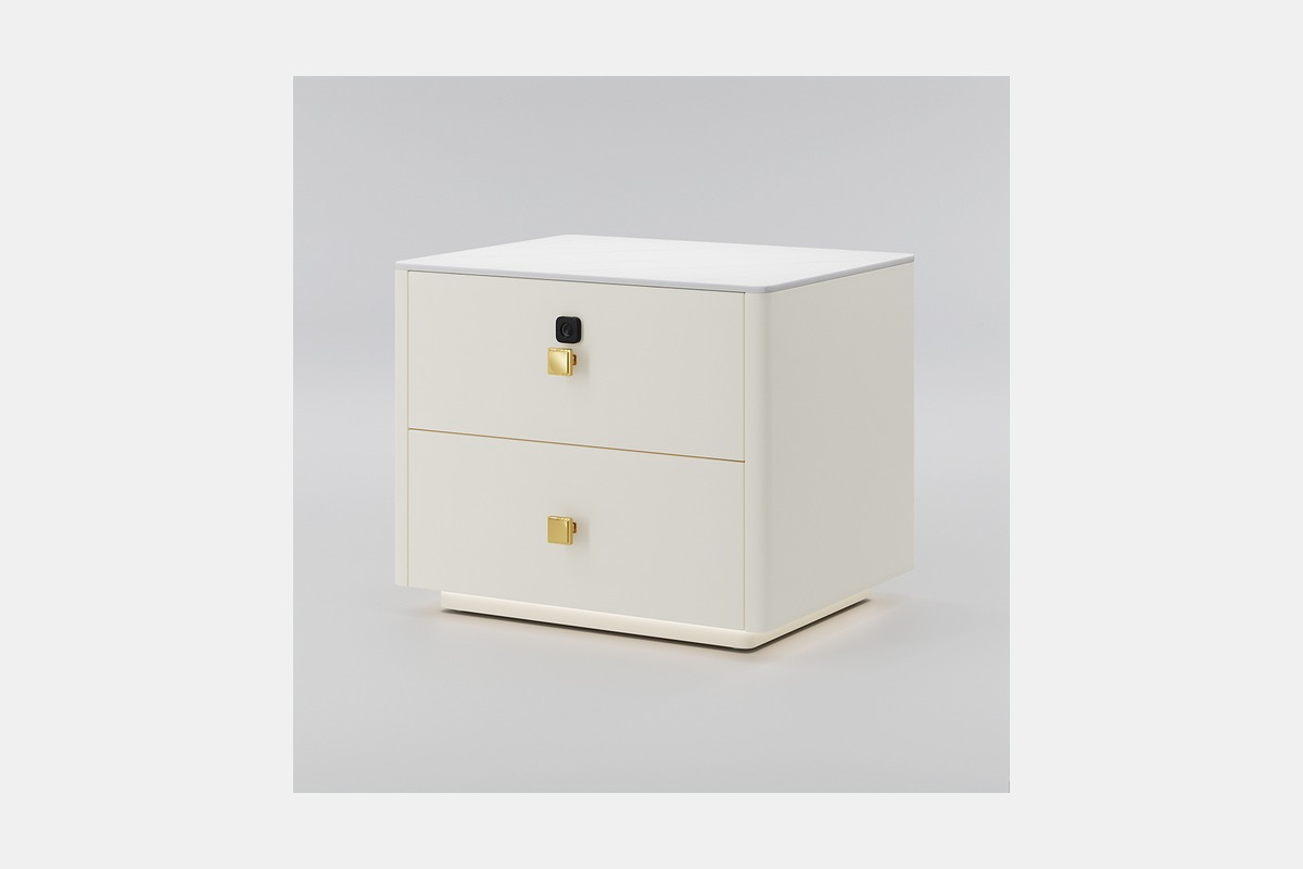Povison Modern Nightstand with Fingerprint Lock