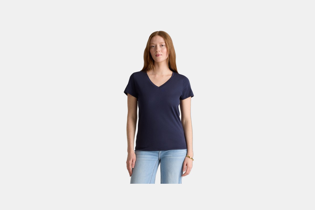 Quince Cotton Modal V Neck Tee