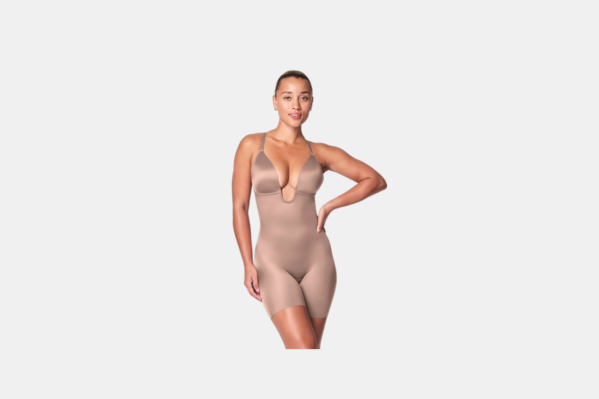 Spanx Suit Your Fancy Plunge Low-Back Mid-Thigh Bodysuit