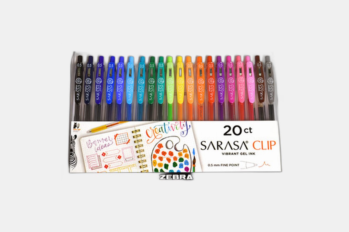 Zebra Sarasa Clip Gel Pens 20-Pack